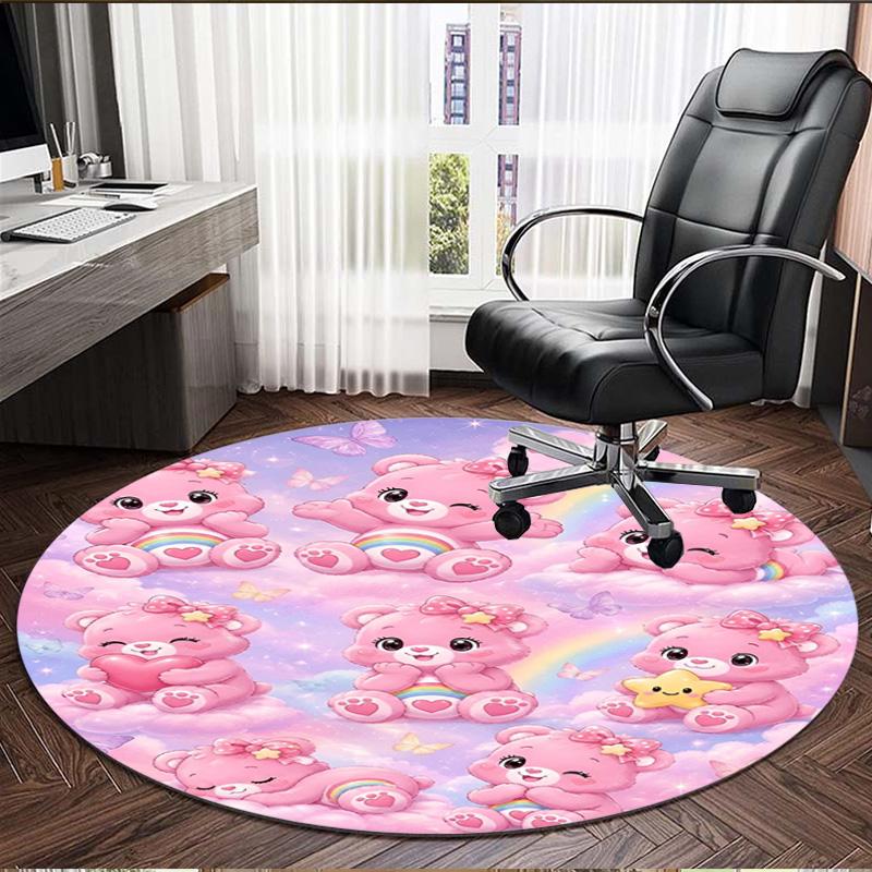 Care Bears Print Round Rug, Washable Floor Carpet, For Entryway Dorm Laundry Room Office Study, Home Decor Birthday Christmas Gift