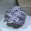 New Twinkling CZ Zircon Stone S925 Silver Color Band Rings for Women Wedding Engagement Fashion Luxury Jewelry