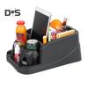 Small Center Console Car Console Organizer with Drink Holder Universal Rear Bench Seat Storage Box for IPad Smartphone Coins Book