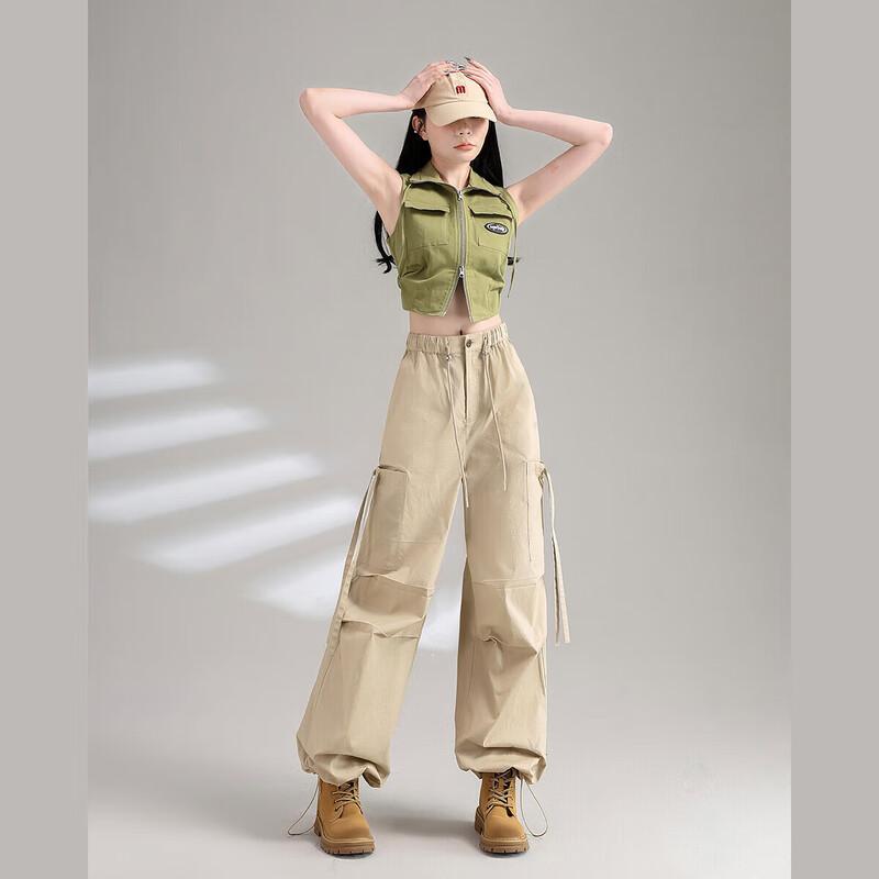 UNIFREE Women s American Retro High-Waist Wide-Leg Pants