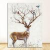 Deer Trees and Flowers Picture  Print and Posters Graffiti Art for Child Kids Room Decor 3-47 Art Canvas Painting Nordic Animal