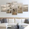 Wall Art Canvas 5 Piece Nordic Modern Animals White Horse And Prints Home Decor Painting For Living Room Decoration Pictures