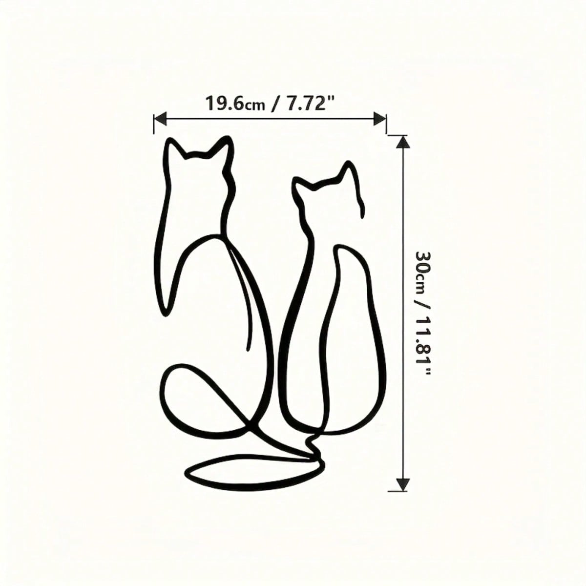 

Simple Lines Art Metal Wall Decor Geometric Animal Cat Love Theme Mural 20x30
