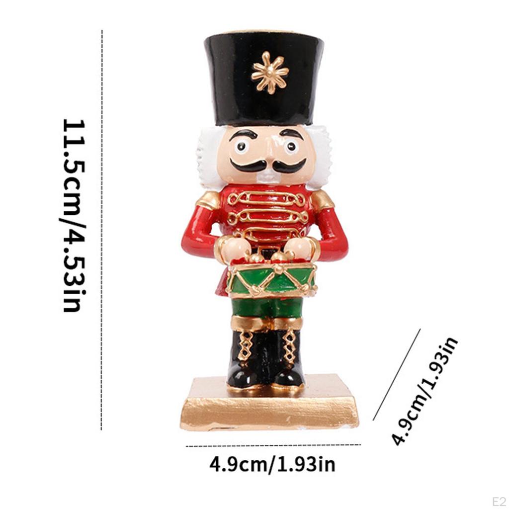 Nutcracker Candle Holder Stand Figurine Collection Candlestick Ornament for Living