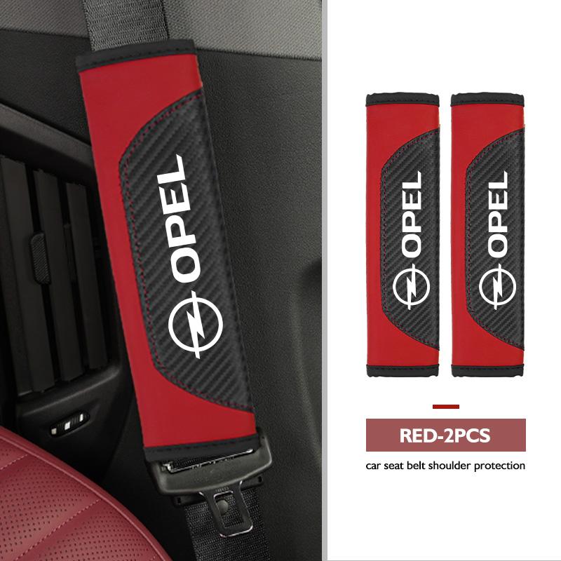 Leather Car Safety Seat Belt Strap Shoulder Pad Accessories For Opel Insignia Astra G J F K Vectra C H Corsa C B D Omega