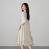 Robe en coton imprimé floral style chinois nouveau pour femme SOFSIL