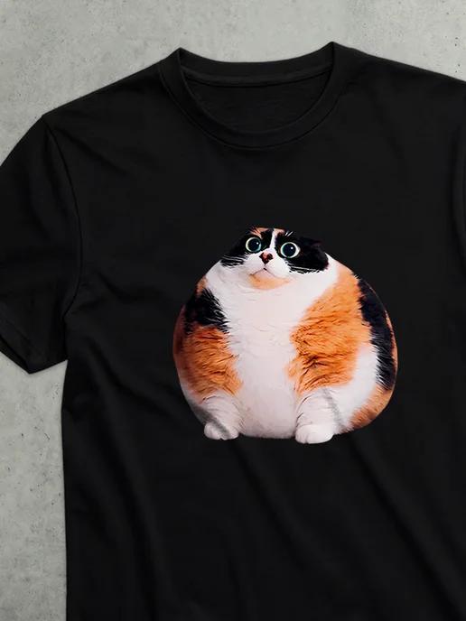 T-shirt with Cat-ness meme print (green eyes) S