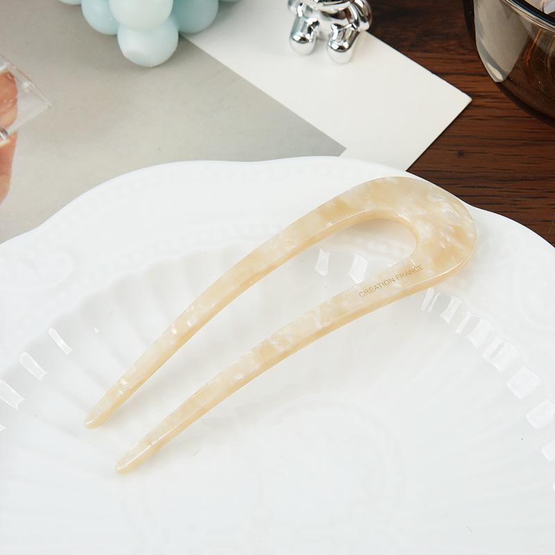 U-Shaped Hairpin Female High-End Sense Antique New Chinese Disc Hair Hairpin Headgear Simple Modern Daily Hairpin