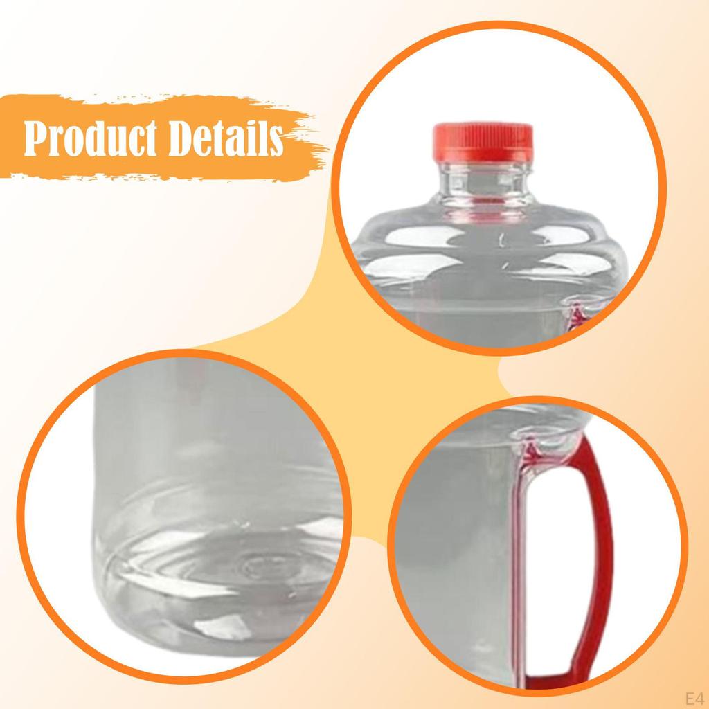 Reusable Water Bottle Jug 1.5L Easy Grip Carry Empty Versatile with Screw Cap Bucket for