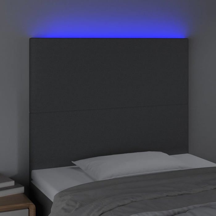 VidaXL LED Headboard Bedroom Furniture Single Bed Accessory Headboard Bed Frame Interior Dark Grey 3122119