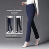 Spodnie damskie z wysokim stanem, elastyczne, z prostą nogawką - Kolekcja Wiosna/Jesień 2024, Dostępne w dużych rozmiarach, Idealne dla mam w średnim wieku i do noszenia na co dzień