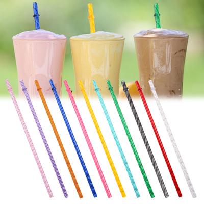 Sūkuriniai puodeliai su šiaudeliais Spalvingi daugkartinio naudojimo Ilgi Kieti Pusiau permatomi Plastikiniai Geriamieji šiaudeliai