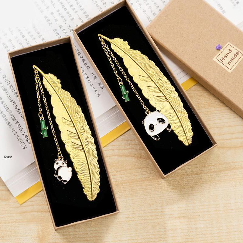 Elegant Metal Panda Bookmark Gift Box - Chinese Style for Teacher's Day, Graduation & Birthdays