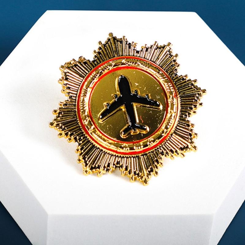 Pilot Badge Captain Chest Badge Aviation Wing Badge Metal Airlines Pin Pilot Badge Pin for Aviation Enthusiasts