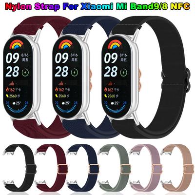 Nylon-Schlaufe Uhrenarmband für Xiaomi Band 9 8 9NFC Armband Ersatz Armband Gürtel für Mi Band 9 8 9NFC Zubehör Handgelenksarmband Correa