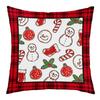 New Christmas Short Plush Pillow Cover Peach Skin Digital Printing Cushion Cover Christmas Snowman Pattern