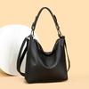 100% Genuine Cowhide Leather Tote Bag for Women Large Capacity Soft Shoulder Handbag Luxury Solid Color Sac