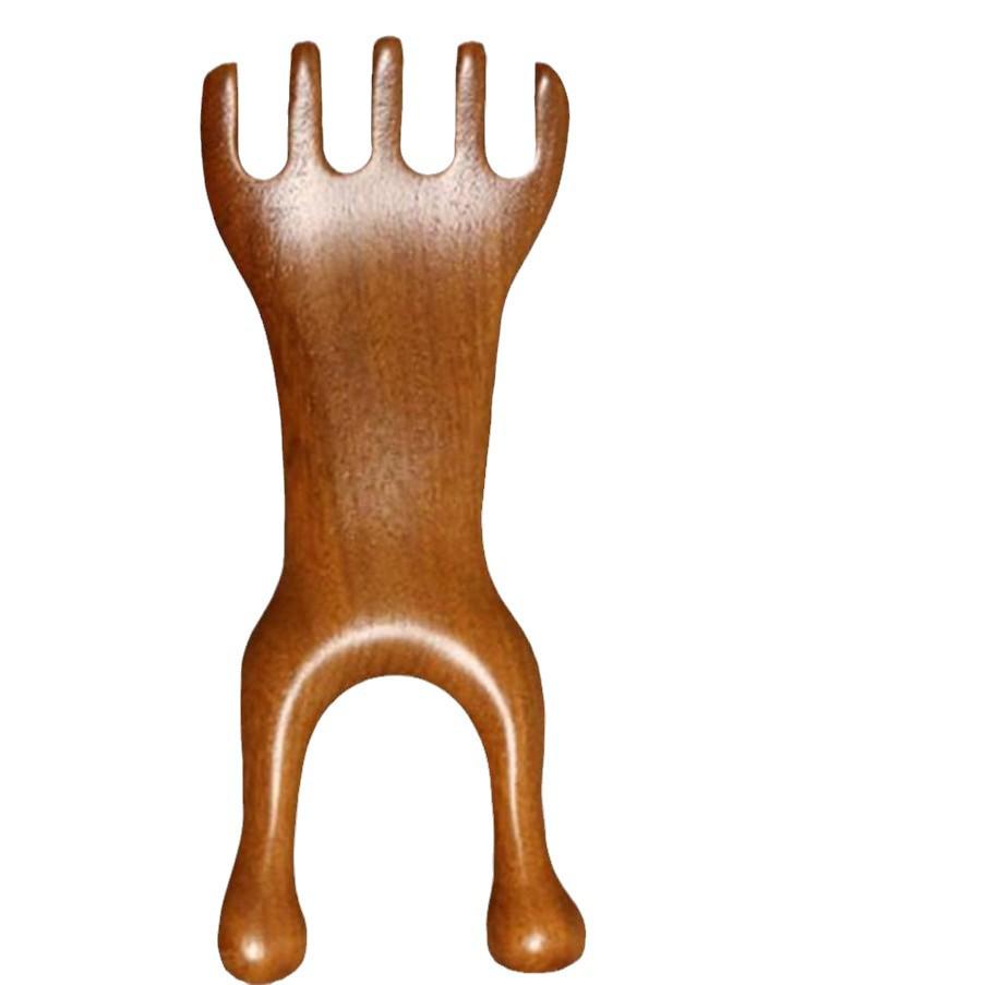 Sandalwood Five-Claw Scalp and Neck Massage Comb for Decompression Therapy