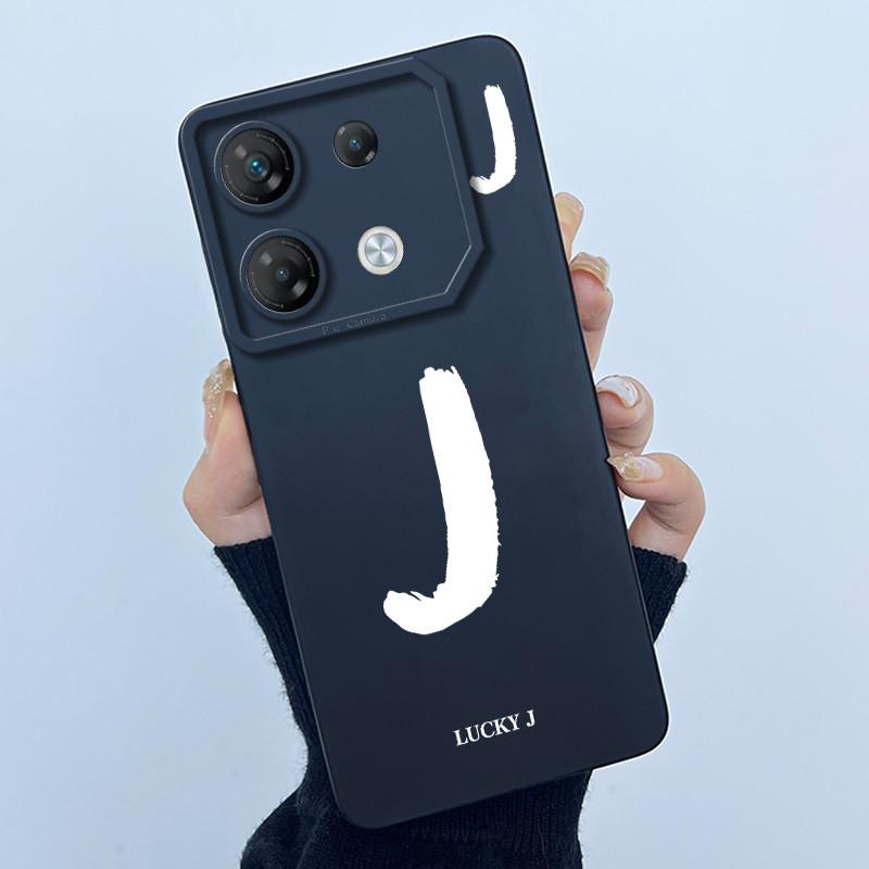 For Infinix GT 10 Pro X6739 Phone Case Lucky Initial Letter Matte Soft Silicone Shell For InfinixGT 10Pro GT10 Pro Cover Casing