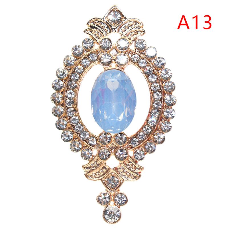 Exquisite 27*48mm Alloy Rhinestone Buttons Wedding Decoration Diy Flat Back Clothing Scrapbook Craft Supplies