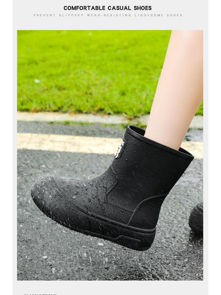 2025 Dámská móda Vodotěsné holínky - Teplé, Krátké, Silná podrážka, Boty z měkké gumy