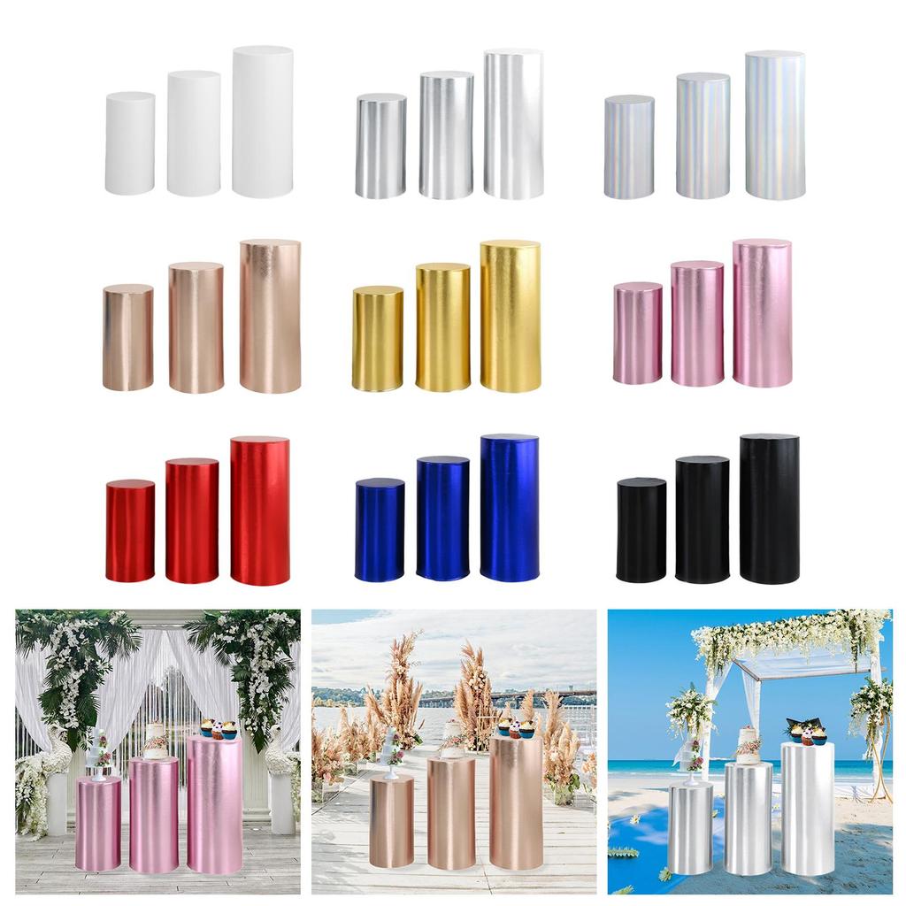 3x Plinth Stand Pillar Covers Tablecovers for Birthday Thanksgiving Wedding