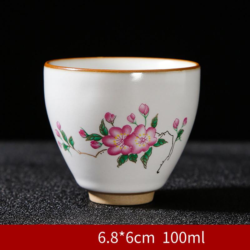 4PCS Chinesische Handbemalte Teetasse Handgemachte Keramik Tee-Set Teetasse Master Tasse Tee Schüssel Drink Tragbare Persönliche Einzigen Tasse