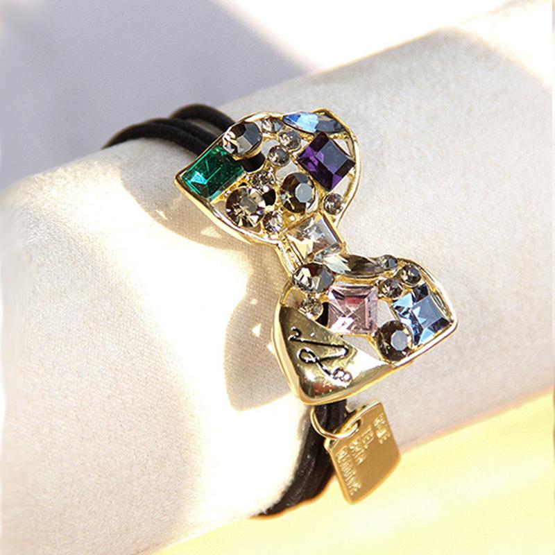 Fashion Rhinestone Elastic Hair Rubber Bands for Girls Tie Hair Ring Rope Scrunchie Accessories Ponytail Headdress Accessoires