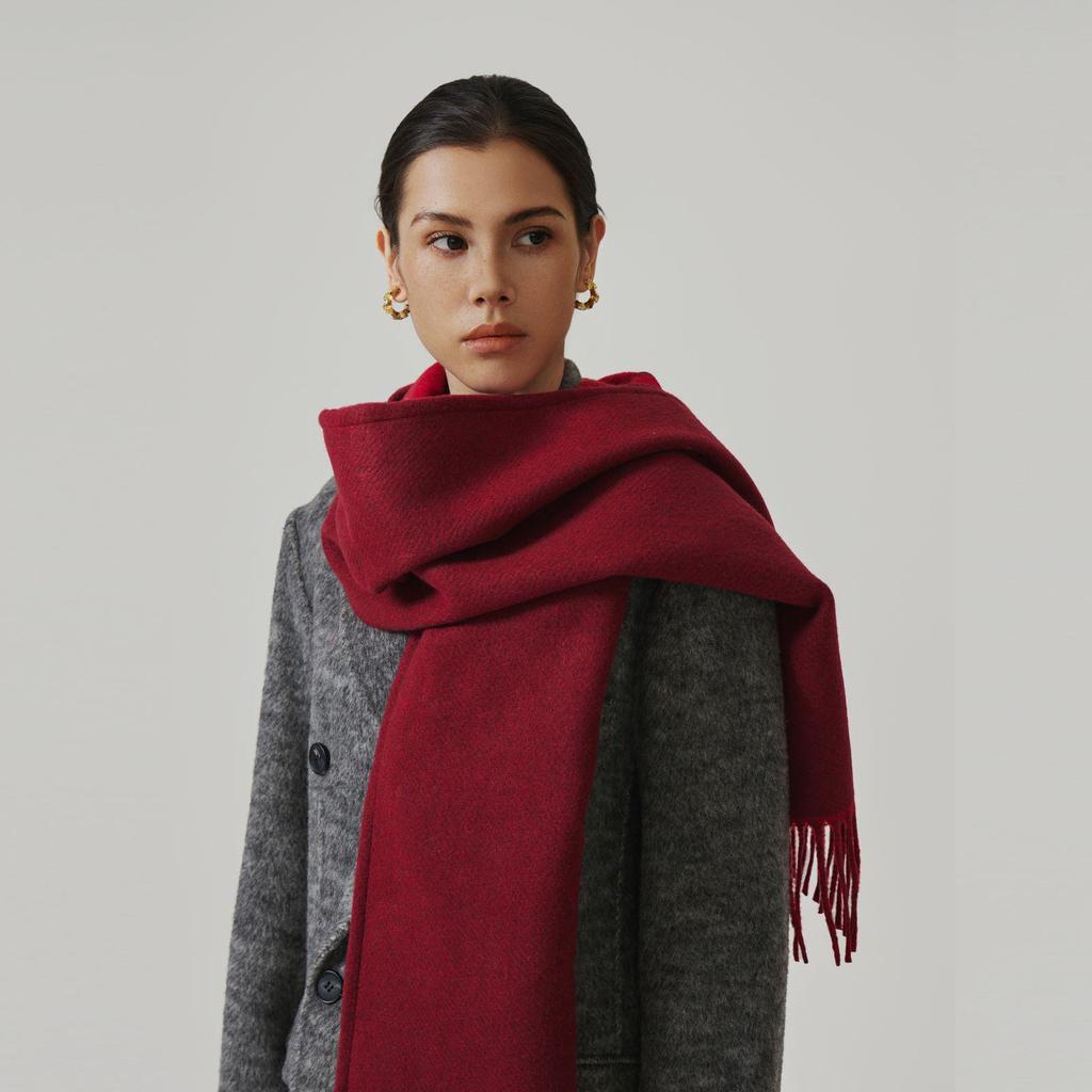 Double-Sided Wool Hooded Cape and Scarf for Women - Versatile Autumn/Winter Shawl