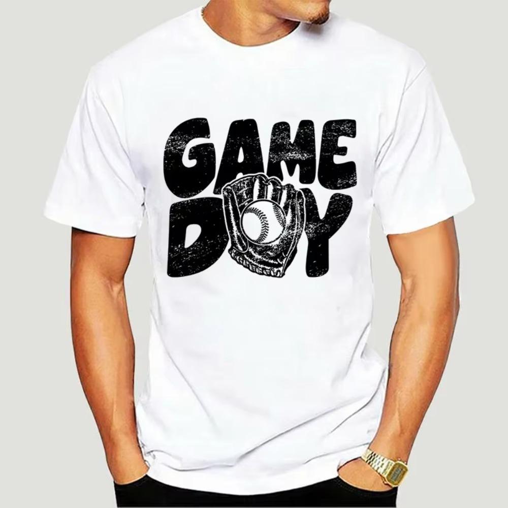 Y2K T-Shirt Herren Baseball Spieltag Print Kleidung Lustiges Kurzarm Harajuku Hip Hop T-Shirt Sommer Mann Locker Streetwear Hemd