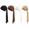 Trendy Women'S Handmade Crochet Winter Hat Braided Tassels Hip-Hop Elastic Warm Beanie Ear Protection Hats Halloween Funny Caps