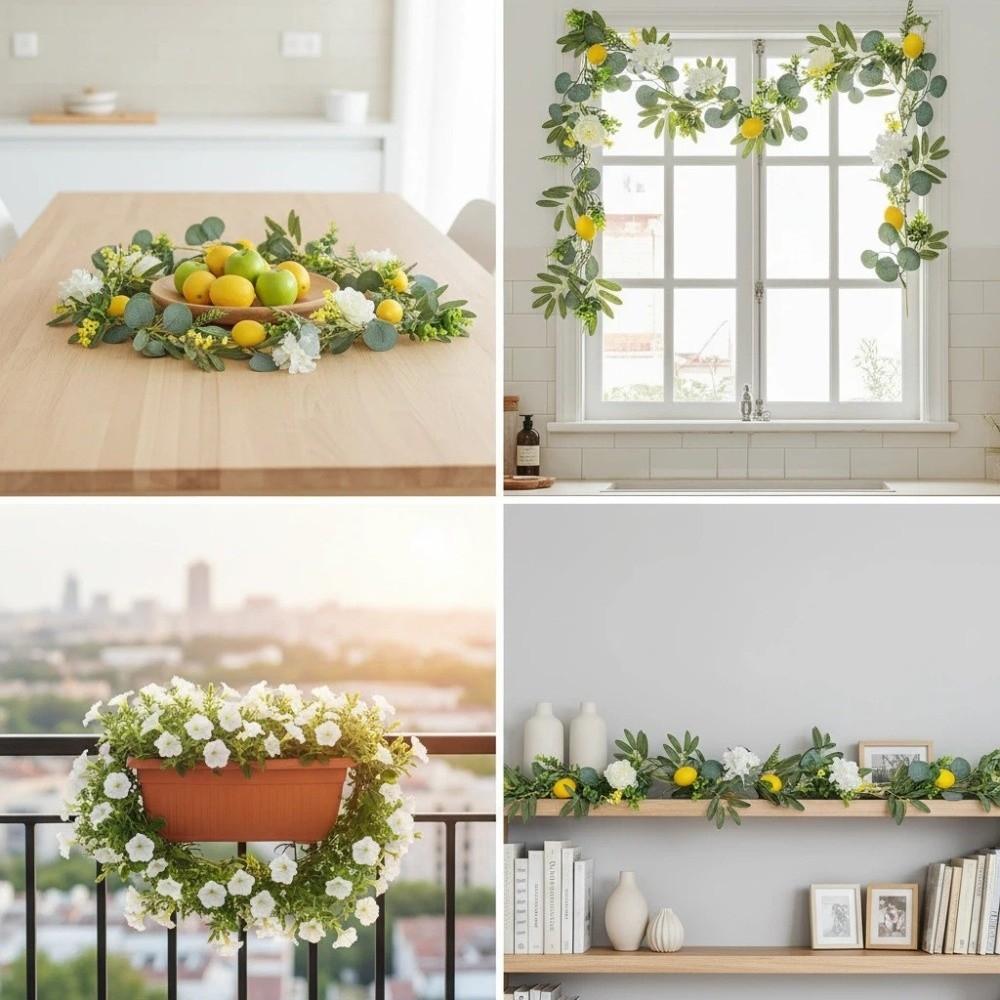 Greenery Lemon Vine Decor Realistic Simulation Lemon Vine Fake Plant  Wedding Party Decor