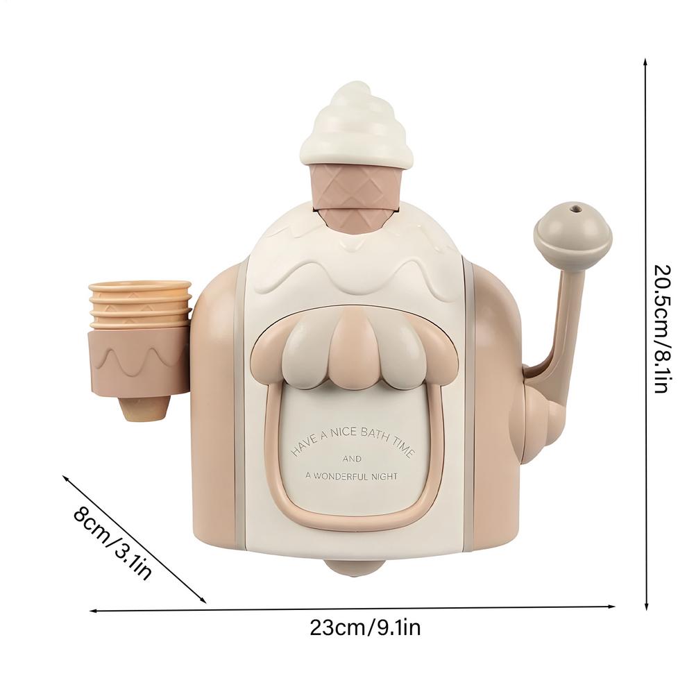 

Kids Bath Bubble Ice Cream Maker Suction Cup Shape Bath Toys with Toddler Ice Cream Maker for Sensory Play Bathroom Toys Decor