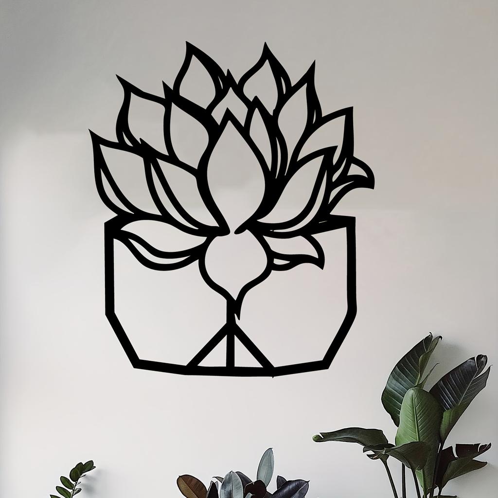 1pc Rust Resistant Succulent Metal Wall Art Garden Fence Sculpture Housewarming Gift Living Room Plant Decor