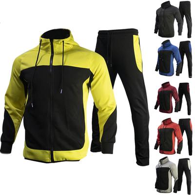 Men's Jogging Suit Sports Hoodie Set Two-Piece Jacket With Hood And Pockets