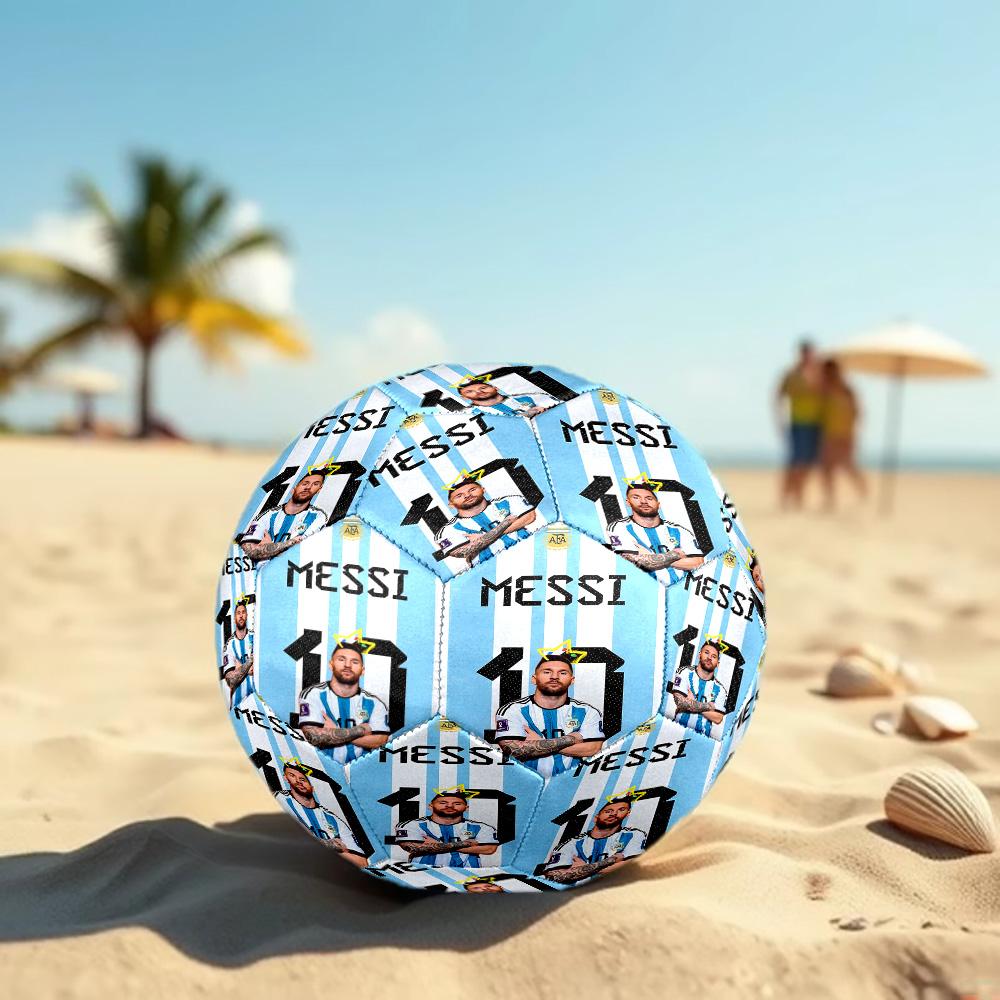 Lionel Messi Aufdruck Größe 5 Fußball, Standard Spielball für Sportspiel und Teamtraining, Ideales Geschenk für Fußballfans
