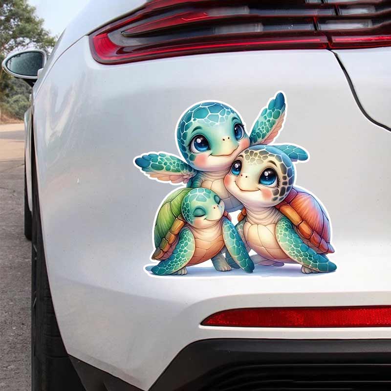Cute Sea Turtle Car Sticker Vinyl Decal Waterproof Rear Window Motorcycle Camper Bumper Truck Laptop Decoration TM320 15x13cm