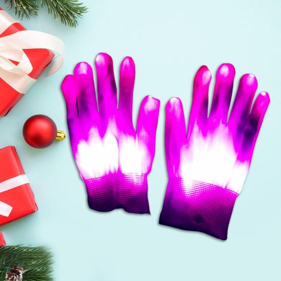 1 pár LED klubových rukavic Nastavitelné režimy blikání Protiskluzové Knoflíkové baterie