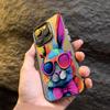 Cute Colorful Rabbit Electroplate Silver IMD Case For iPhone 15 14 16 Pro Max 11 12 13 Pro 7 8 Plus 16E X Shockproof Back Cover