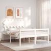 VidaXL Bed Frame with Headboard White 140x200 Cm Solid Wood 3195547