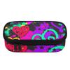 Pencil Pouch Organized Storage Zipper Closure 300D Polyester with Main Compartment Mesh Pocket and Pen Slots for School and Study