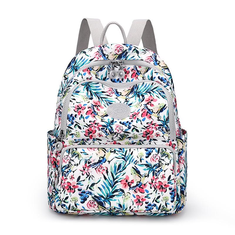 Printed Nylon Backpack Lightweight Travel Backpack