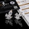  Marquise Moissanite Cluster Stud Earrings 925 Sterling Silver Three Stone Sparkling Jewelry for Women