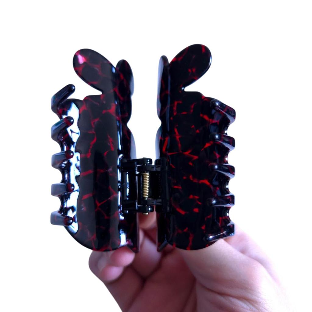 Novelty Mamba Snake Hair Clip,Funny Acetate Hair Clip,Big Claw Clip for Women,Funny Hair Claw Clip,Red