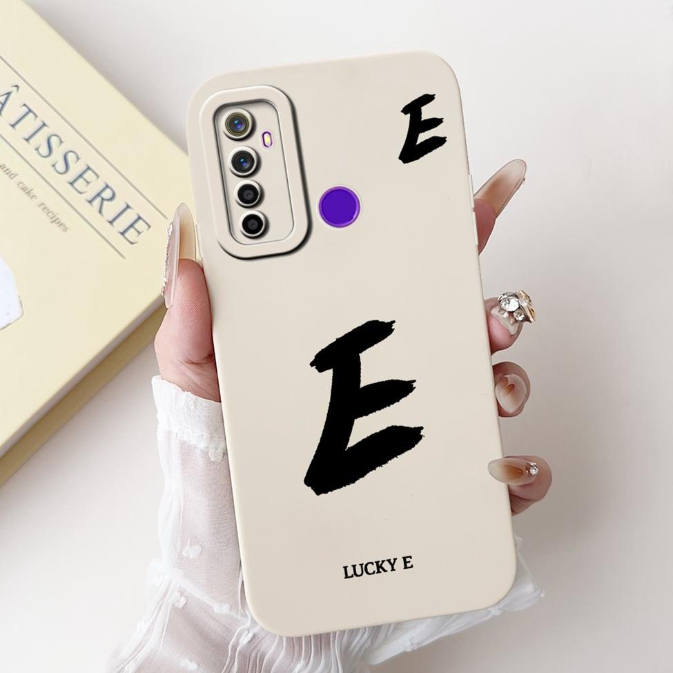 For Realme 5i RMX2030 6i RMX2040 Cover For Realme 6i Case Simple Fashion Letters A-Z Pattern Design Silicone Shockproof Bumper
