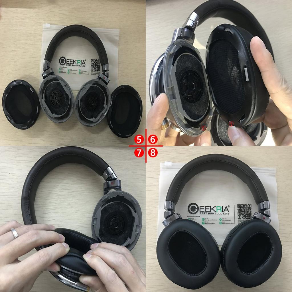 Geekria QuickFi Compatible Ear Pads for Sony MDR-1A and MDR-1ADAC Headphones (Protein LeatherBlack)