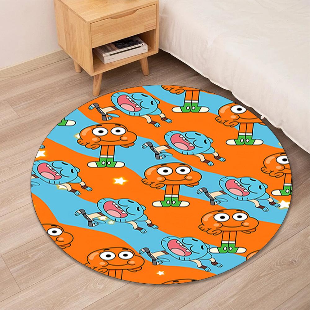 Die erstaunliche Welt von Gumball Bedruckter runder Teppich Teppich Stuhlteppich Bereichsteppich Eingang Fußmatten, für Bürostuhl Wohnzimmer Schlafzimmer Küchenraum.