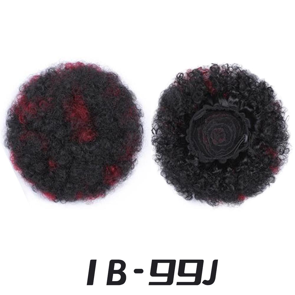 MISSQUEEN Synthetische Kurze Flauschige Lockige Dutt Zopf Haarverlängerungen Kordelzug Clip In Zopf Perücke für Frauen Alltagskleidung