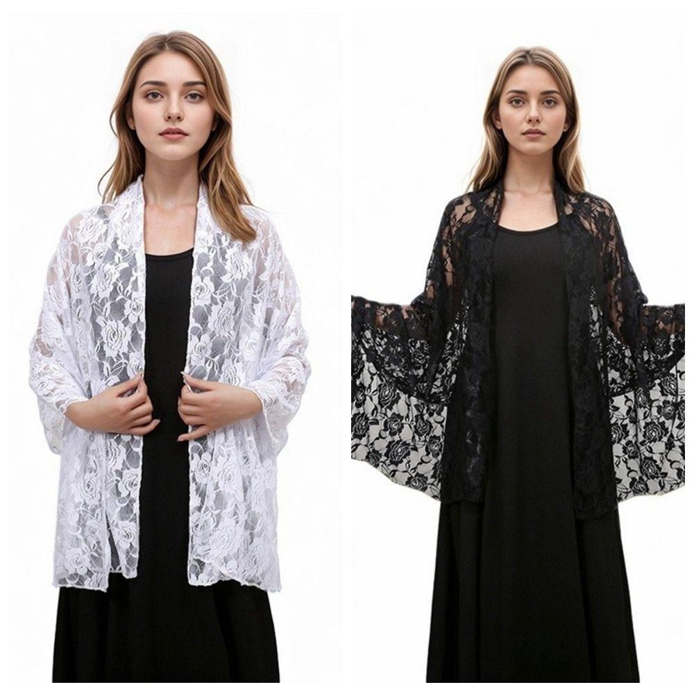 Rose Long Wrap Sheer Evening Dress Scarf Fashion Lace Shawls Women