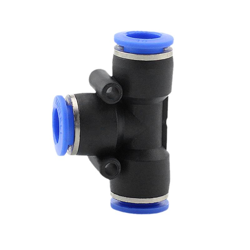 Pneumatic Quick-Connect T-Type Tee for Air Hoses, Equal Diameter, 4/6/8/10/12mm